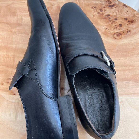 A Testoni Black Leather Monk Strap Dress Shoes size 10 main image 8